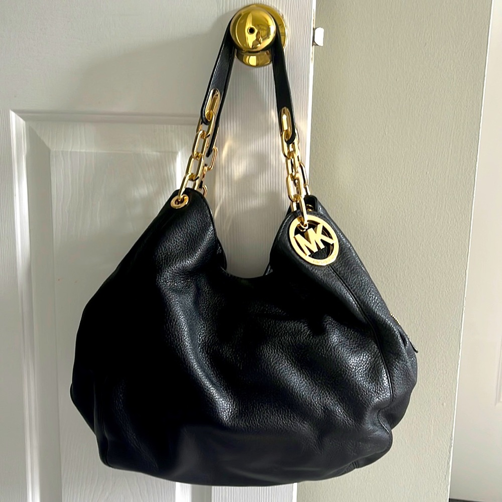 Authentic Large Black Michael Kors leather bag